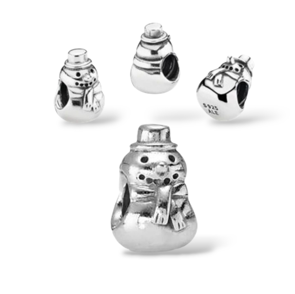 Pandora Sterling Silver Winter Snowman Christmas Frosty Bead 790374 Retired